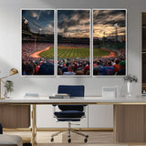 53432-MGV-CV-36X24-Fenway Park Stadium Wall Art Canvas Print, Framed Boston Baseball Stadium Art Picture Print, Massachusetts Fenway Park Perfect