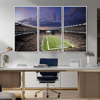 52712-MGV-CV-36X24-Gillette Stadium Field Wall Art Canvas Print, Framed Massachusetts Stadium Art Picture Print, Gillette Stadium Perfect Sport Room