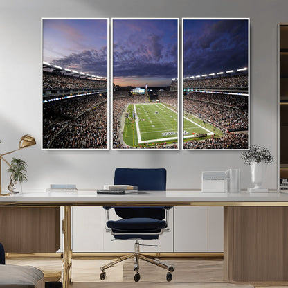 52712-MGV-CV-36X24-Gillette Stadium Field Wall Art Canvas Print, Framed Massachusetts Stadium Art Picture Print, Gillette Stadium Perfect Sport Room