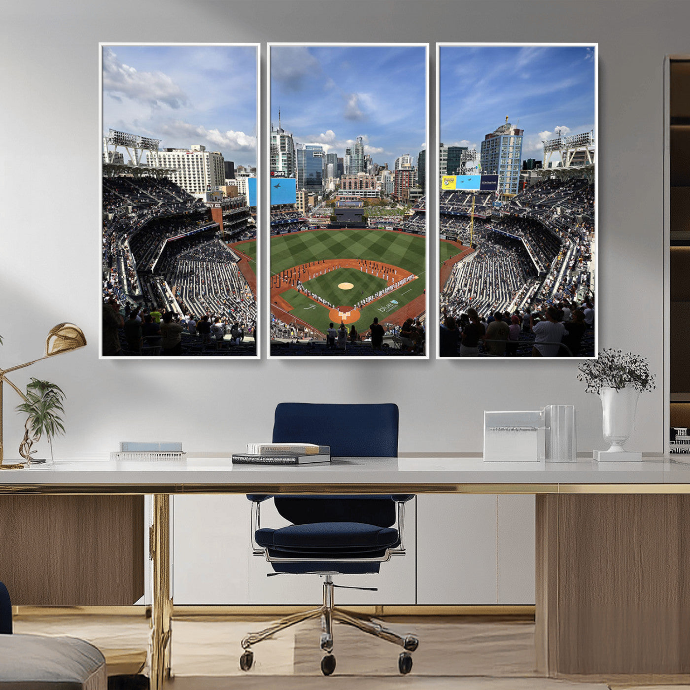 87122-MGV-CV-36X24-Petco Park Field Wall Art Canvas Print, Framed San Diego Stadium Art Picture Print, Petco Park Stadium Perfect Sport Room Decor