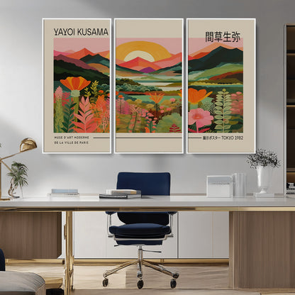 17753-MGV-CV-36X24-Floral Sunset Landscape Wall Art – Panoramic Nature Canvas Print, Vibrant Botanical Artwork for Living Room, Bedroom, Office, or