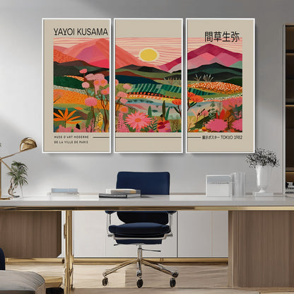 18304-MGV-CV-36X24-Sunset Mountain Landscape Wall Art – Panoramic Abstract Nature Canvas Print, Vibrant Wall Decor for Living Room, Bedroom, Office,