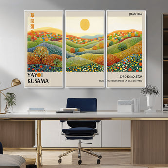 33864-MGV-CV-36X24-Pointillism Yayoi Wall Art Canvas Print, Framed Yayoi Kusama Art Picture Print, Yayoi Kusama Dot Perfect Abstract Nature Decor