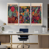 51280-MGV-CV-36X24-Abstract Yayoi Kusama Wall Art Canvas Print, Framed Japanese Wabi Sabi Art Picture Print, Yayoi Kusama Perfect Abstract Modern