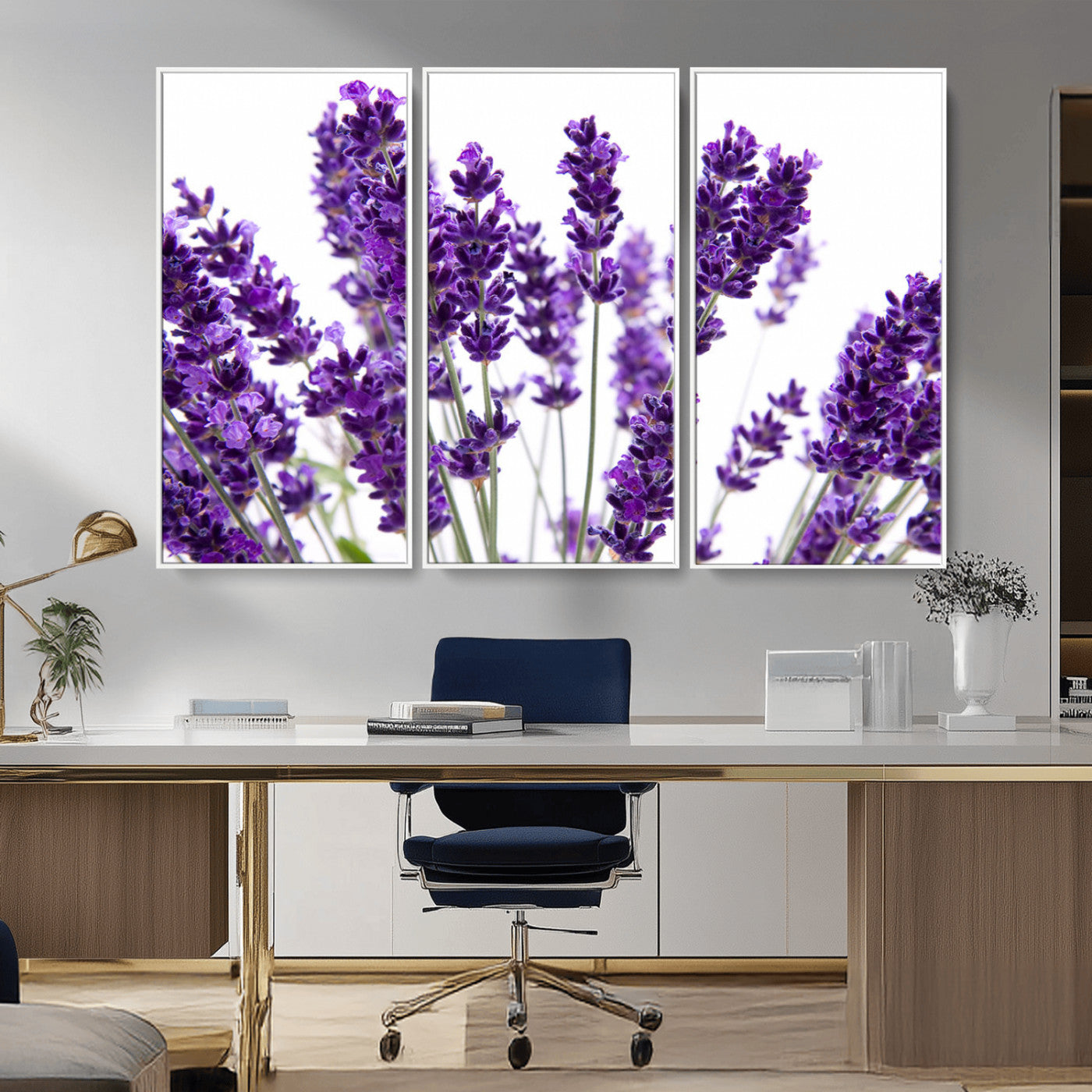 76859-MGV-CV-36X24-Lavender Flower Wall Art – Botanical Canvas Print Featuring Purple Floral Bouquet, Nature Inspired Artwork for Living Room,