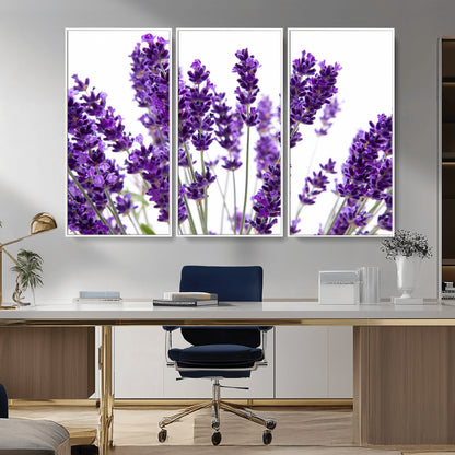 84456-MGV-CV-36X24-Lavender Wall Art – Botanical Canvas Print Featuring Purple Floral Stems, Fresh Nature Inspired Artwork for Living Room, Bedroom,