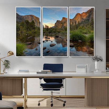 55893831-MGV-CV-36X24-Yosemite Valley Wall Art Canvas Print, Framed El Capitan Art Picture Print, Sierra Landspace Perfect Rustic Nature Decor Artwork
