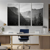 39278955-MGV-CV-36X24-Yosemite Valley Wall Art Canvas Print, Framed El Capitan Art Picture Print, Misty Mountain Perfect Modern Rustic Decor Artwork