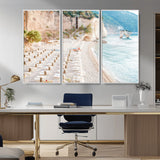 84816639-MGV-CV-36X24-Mediterranean Beach Wall Art Canvas Print, Framed Airy Coastal Art Picture Print, Summer Shore Perfect Coastal Retreat Decor