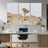67109959-MGV-CV-36X24-Joshua Tree Wall Art Canvas Print, Framed Neutral Desert Art Picture Print, Earthy Landscape Perfect Neutral Boho Decor Artwork
