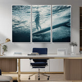 71192524-MGV-CV-36X24-Submerged Surf Wall Art Canvas Print, Framed Underwater Perspective Art Picture Print, Ocean Surf Perfect Coastal Adventure Decor