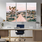 12540952-MGV-CV-36X24-Joshua Tree Park Wall Art Canvas Print, Framed Desert Road Art Picture Print, Sunset Drive Perfect Southwestern Boho Decor Artwork