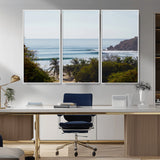 88336640-MGV-CV-36X24-Tropical Beach Scene Wall Art Canvas Print, Framed Coastal Photography Art Picture Print, Ocean Horizon Art Perfect Coastal Boho