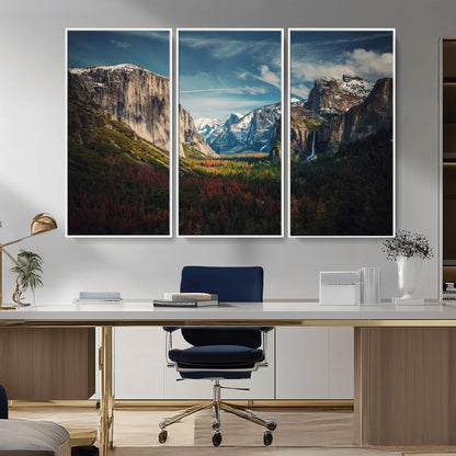 15244033-MGV-CV-36X24-Yosemite National Wall Art Canvas Print, Framed Mountain Landscape Art Picture Print, El Capitan Perfect Rustic Farmhouse Decor