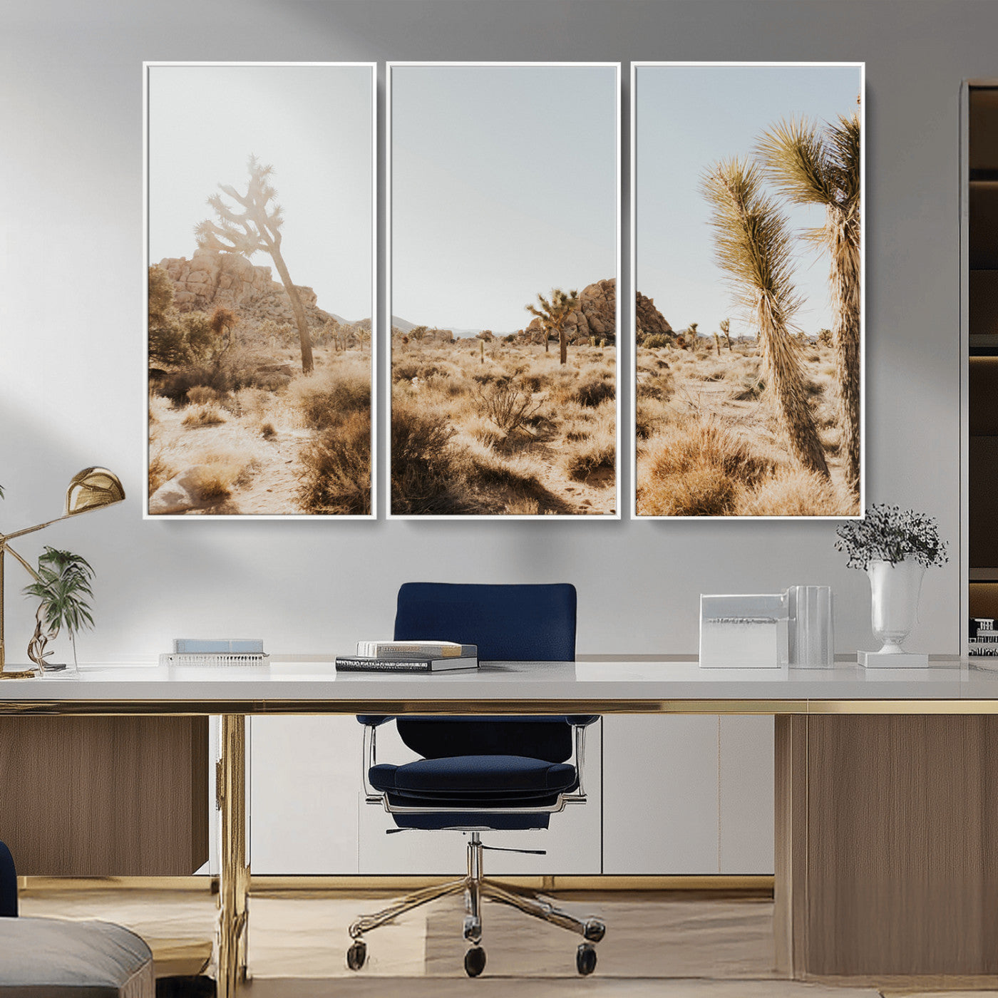 62783269-MGV-CV-36X24-Joshua Tree Wall Art – Desert Landscape Photography Canvas Print, Southwest Nature Artwork Rustic Home Decor for Living Room,