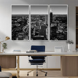 46578567-MGV-FC-48X32-3P_White-Atlanta Skyline Wall Art – Black and White Cityscape Canvas Print, Modern Urban Night Decor for Office, Living Room, or Apartment