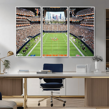 76935553-MGV-CV-36X24-Football Stadium Wall Art – Panoramic Game Day Canvas Print, Sports Decor for Man Cave, Office, Bar, or Living Room