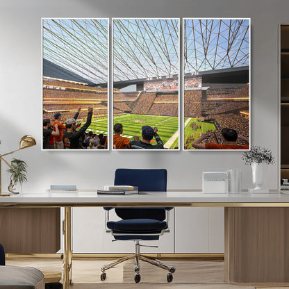 81960112-MGV-CV-36X24-Futuristic Football Stadium Wall Art – Modern Dome Arena Canvas Print, Chicago Bears Concept Design Sports Decor for Man Cave or