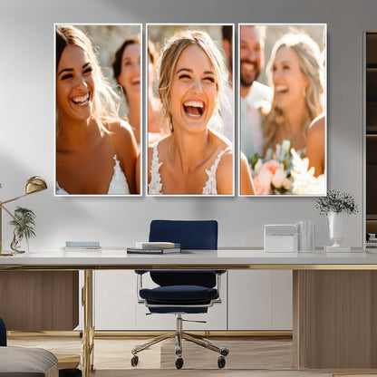 CSTM912-MGV-CV-36X24-Framed Wedding Canvas Print - Custom Wall Art Keepsake for Couples, Elegant Home Decoration Gift, Create Your Own Photo Canvas