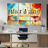 YKE34632598CR-MGV-CV-36X24-Abstract Last Supper with Apostles Wall Art Canvas Print