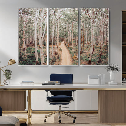 24760563-MGV-CV-36X24-Forest Wall Art – Tranquil Woodland Path Canvas Print, Scenic Nature Photography Decor for Bedroom, Living Room, Office, Cabin or