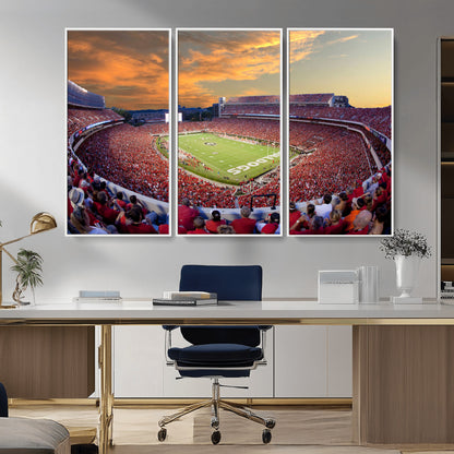 73680988-MGV-CV-36X24-Sanford Stadium Wall Art – Georgia Bulldogs Football Sunset Game Canvas Print, College Sports Decor for Man Cave, Bar, Office, or