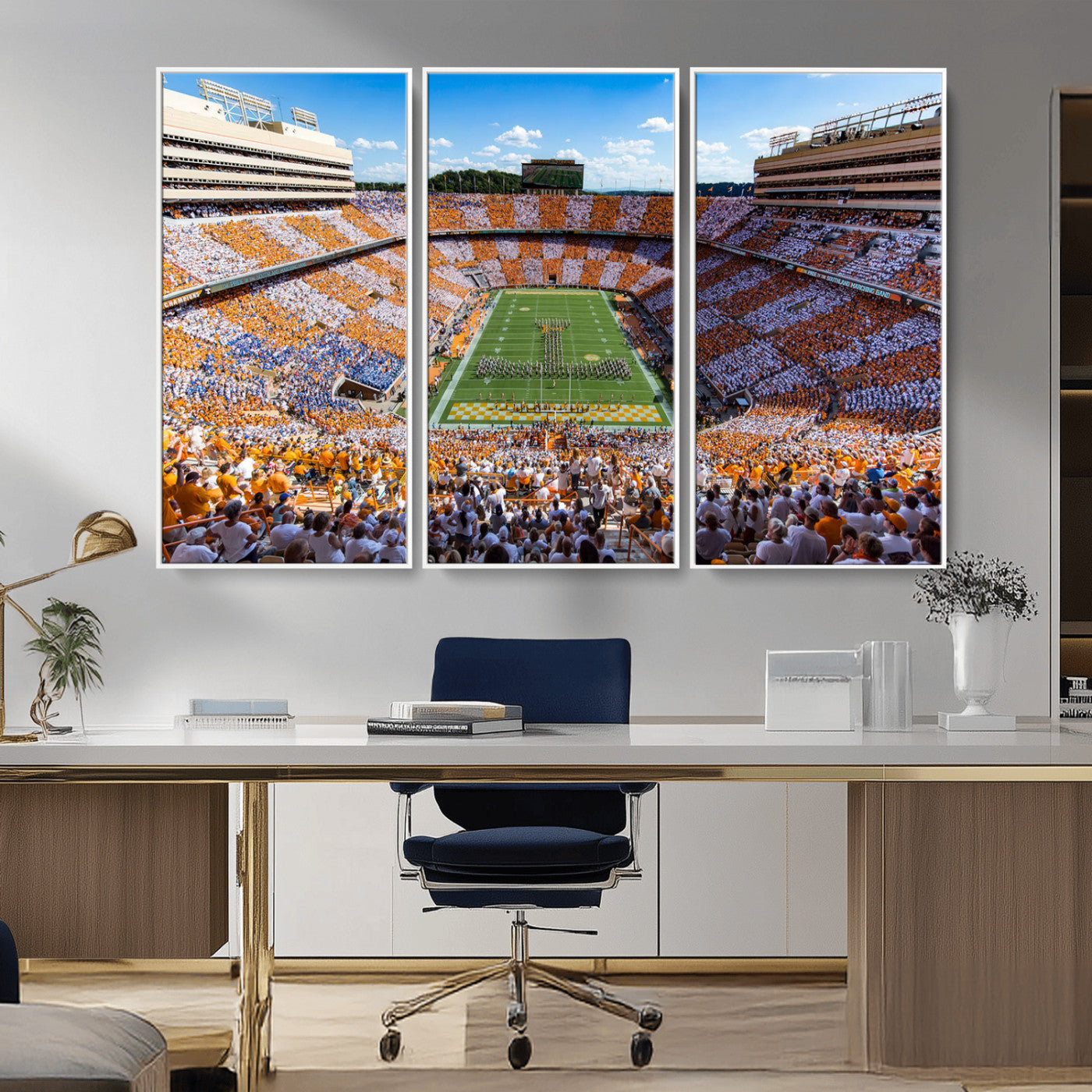 77097951-MGV-CV-36X24-Neyland Stadium Wall Art – Panoramic Tennessee Volunteers Football Field Canvas Print, Game Day Decor for Office, Man Cave, Living