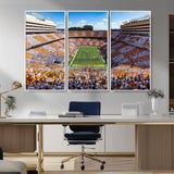 77097951-MGV-CV-36X24-Neyland Stadium Wall Art – Panoramic Tennessee Volunteers Checkerboard Crowd Canvas Print, Football Game Day Decor for Office, Man