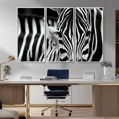 43631-MGV-CV-36X24-Black and White Zebra Wall Art – Modern Animal Print Canvas Artwork for Living Room, Bedroom, or Office Decor
