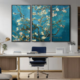 91714-MGV-CV-36X24-Almond Blossoms Wall Art – Handcrafted Van Gogh Inspired Floral Canvas Print, Beautiful Nature Decor for Living Room, Bedroom, or