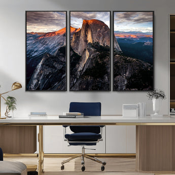 31332-MGV-CV-36X24-Mountain Landscape Wall Art – Majestic Sunset Rock Formation Canvas Print, Nature Scenic Decor for Living Room, Office, Cabin or