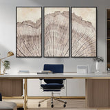 67528-MGV-CV-36X24-Wood Ring Wall Art Canvas Print, Framed Tree Ring Art Picture Print, Rustic Tree Ring Perfect Neutral Boho Decor Artwork