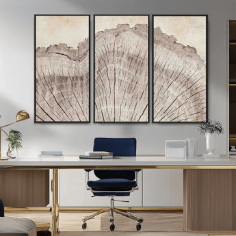 67528-MGV-CV-36X24-Wood Ring Wall Art Canvas Print, Framed Tree Ring Art Picture Print, Rustic Tree Ring Perfect Neutral Boho Decor Artwork