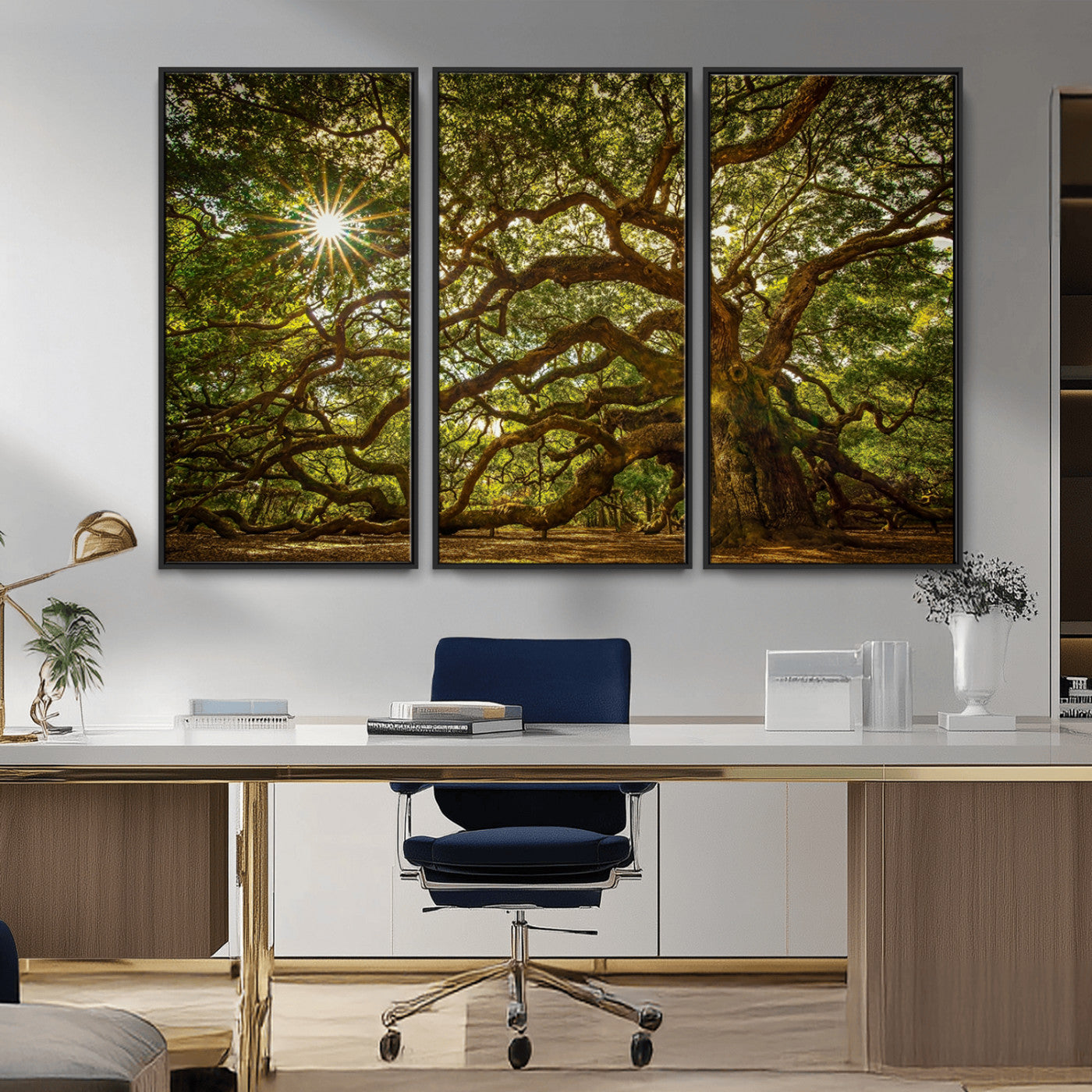 57983-MGV-CV-36X24-Angel Oak Tree Wall Art Canvas Print, Framed Oak Tree Art Picture Print, Angel Oak Perfect Rustic Nature Decor Artwork