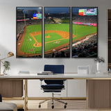 93707-MGV-CV-36X24-Los Angeles Stadium Wall Art Canvas Print, Framed Angel Stadium Field Art Picture Print, Anaheim Stadium Perfect Sports Room Decor