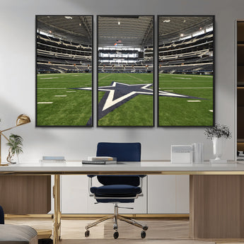 14834-MGV-CV-36X24-Dallas Att Stadium Wall Art Canvas Print, Framed Texas NFL Stadium Art Picture Print, American Football Stadium Perfect Sports