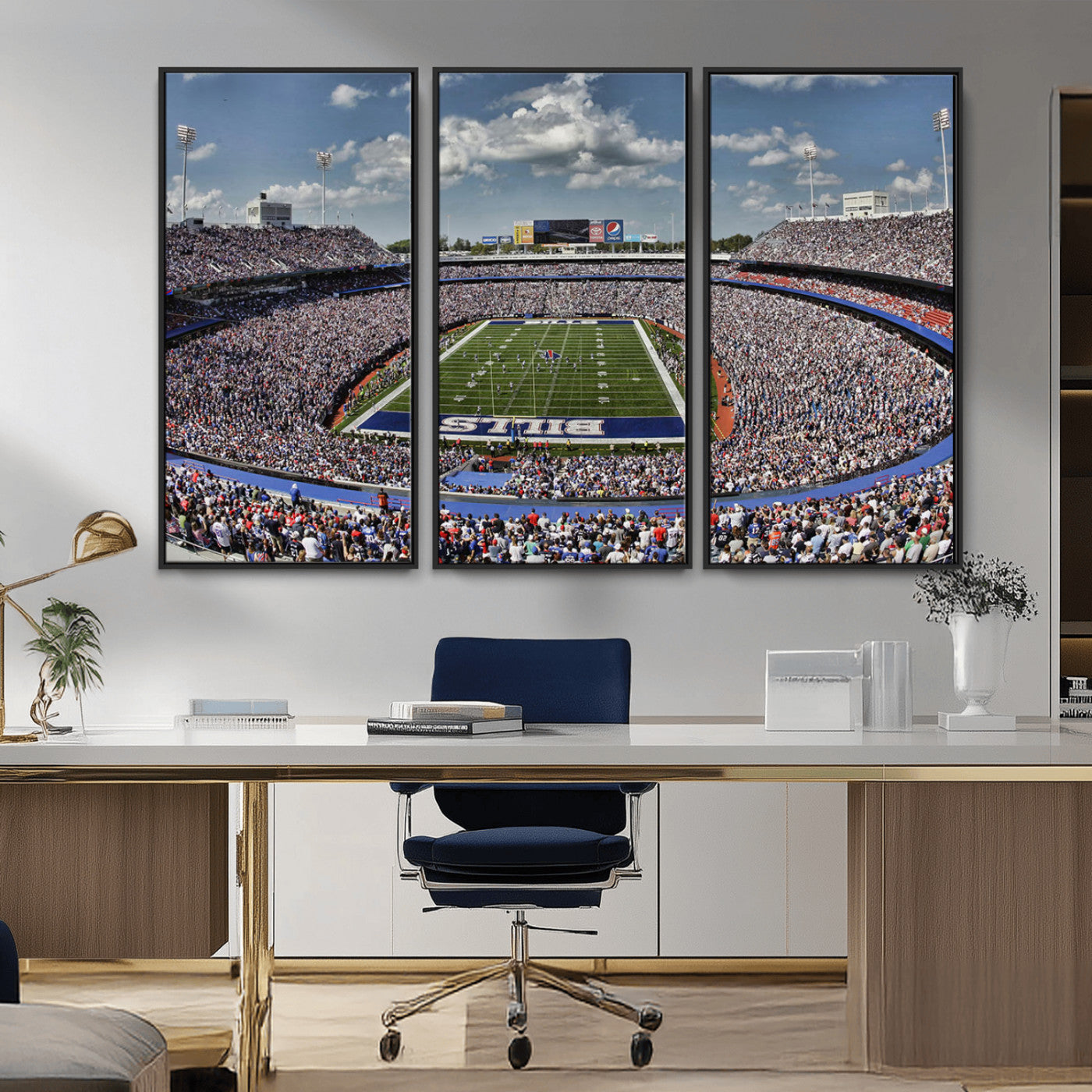 76491-MGV-CV-36X24-Buffalo Bills Stadium Wall Art Canvas Print, Framed Bills Stadium Art Picture Print, Highmark Stadium Perfect Sport Room Decor