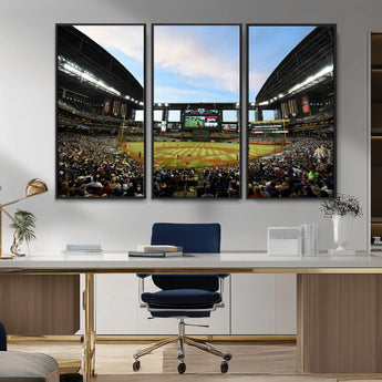 92672-MGV-CV-36X24-Chase Field Stadium Wall Art Canvas Print, Framed Arizona Stadium Art Picture Print, Chase Stadium Perfect Sports Room Decor