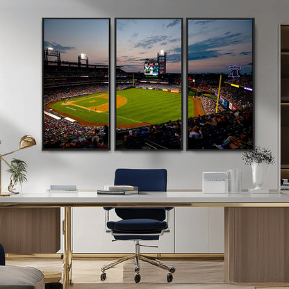 17415-MGV-CV-36X24-Philadelphia Phillies Stadium Wall Art Canvas Print, Framed Citizens Bank Park Art Picture Print, Phillies Stadium Field Perfect