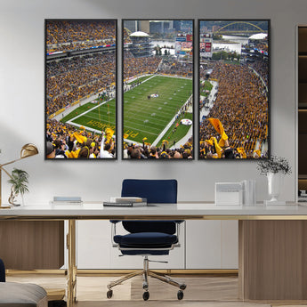 51419-MGV-CV-36X24-Heinz Field Wall Art Canvas Print, Framed Pittsburgh Stadium Field Art Picture Print, Heinz Stadium Field Perfect Sports Room