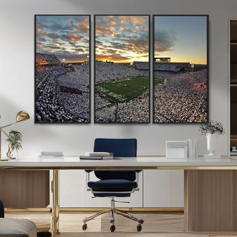 38807-MGV-CV-36X24-Beaver Stadium Wall Art Canvas Print, Framed Beaver Stadium Field Art Picture Print, Football Stadium Perfect Sport Room Decor