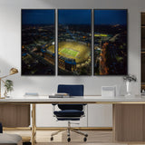 52519-MGV-CV-36X24-Michigan Football Stadium Wall Art Canvas Print, Framed Michigan Stadium Art Picture Print, Michigan Wolverines Field Perfect