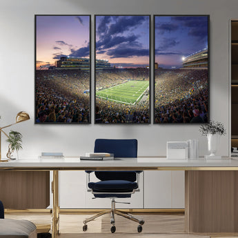 50825-MGV-CV-36X24-Notre Dame Stadium Wall Art Canvas Print, Framed Indiana Stadium Art Picture Print, Football Stadium Perfect Sports Room Decor