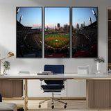 67670-MGV-CV-36X24-PNC Park Stadium Wall Art Canvas Print, Framed Pittsburgh Pirates Stadium Art Picture Print, PNC Park Field Perfect Sport Room