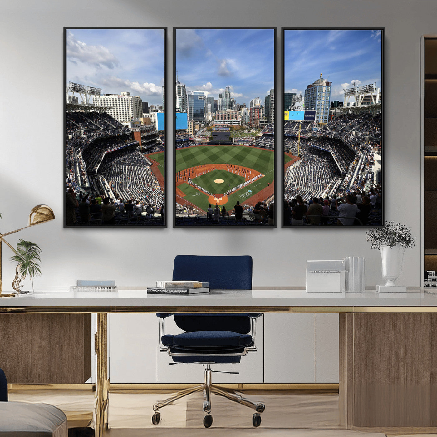 87122-MGV-CV-36X24-Petco Park Field Wall Art Canvas Print, Framed San Diego Stadium Art Picture Print, Petco Park Stadium Perfect Sport Room Decor
