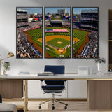 20879-MGV-CV-36X24-Yankee Stadium Wall Art Canvas Print, Framed New York Stadium Art Picture Print, Yankee Field Perfect Sport Room Decor Artwork