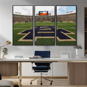 52835-MGV-CV-36X24-Notre Dame Stadium Wall Art Canvas Print, Framed Indiana Stadium Art Picture Print, Notre Dame Field Perfect Sport Room Decor