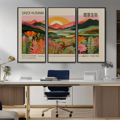 17753-MGV-CV-36X24-Floral Sunset Landscape Wall Art – Panoramic Nature Canvas Print, Vibrant Botanical Artwork for Living Room, Bedroom, Office, or