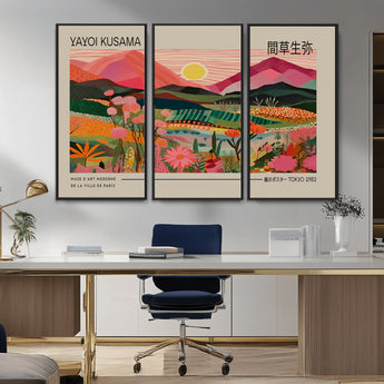 18304-MGV-CV-36X24-Sunset Mountain Landscape Wall Art – Panoramic Abstract Nature Canvas Print, Vibrant Wall Decor for Living Room, Bedroom, Office,