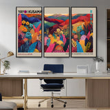 70959-MGV-CV-36X24-Yayoi Kusama Inspired Wall Art – Bold Floral Landscape Canvas Print, Vibrant Modern Abstract Poster for Living Room, Bedroom, or